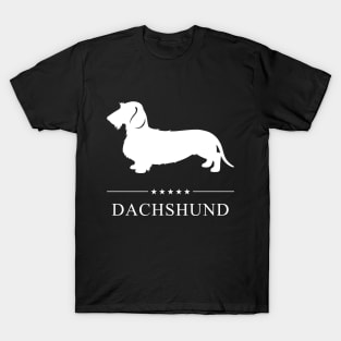 Wirehaired Dachshund Dog White Silhouette T-Shirt